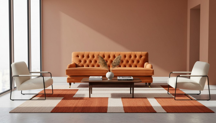 Canapé trois places 3 places Chesterfield en tissu design moderne Canapé de salon