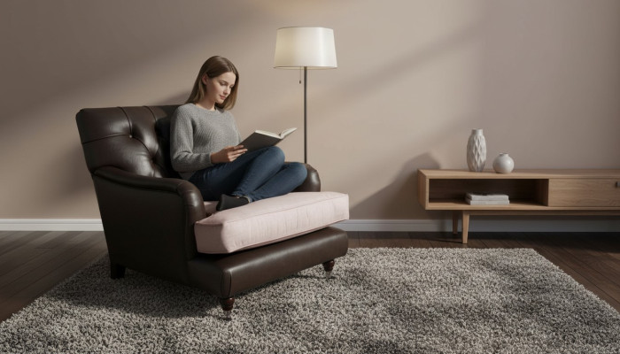 Fauteuil Canapé Design Salon Détente Marron Rembourrage Luxe Chesterfield nouveau