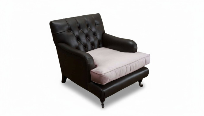 Fauteuil Canapé Design Salon Détente Marron Rembourrage Luxe Chesterfield nouveau
