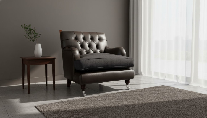 Fauteuil Chesterfield design Canapé rembourré Canapés de luxe 1 Siège Cuir
