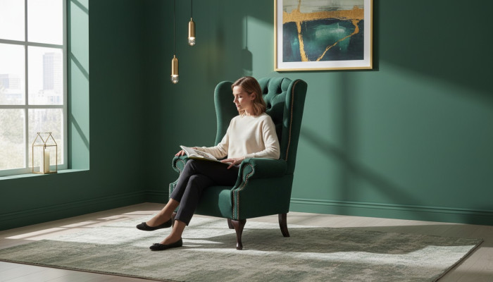 Fauteuil de design Chesterfield Rembourrage Luxueux en Textile Canapés Fauteuils à Ailes