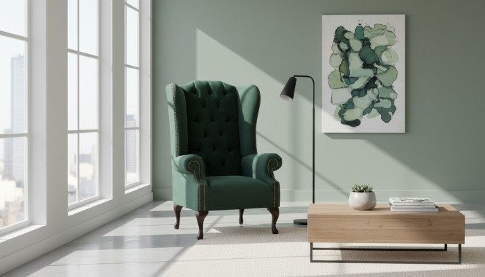 Fauteuil de design Chesterfield Rembourrage Luxueux en Textile Canapés Fauteuils à Ailes
