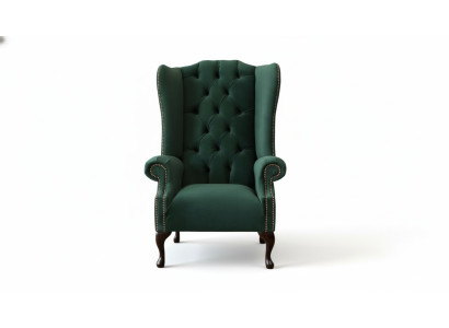 Fauteuil de design Chesterfield Rembourrage Luxueux en Textile Canapés Fauteuils à Ailes