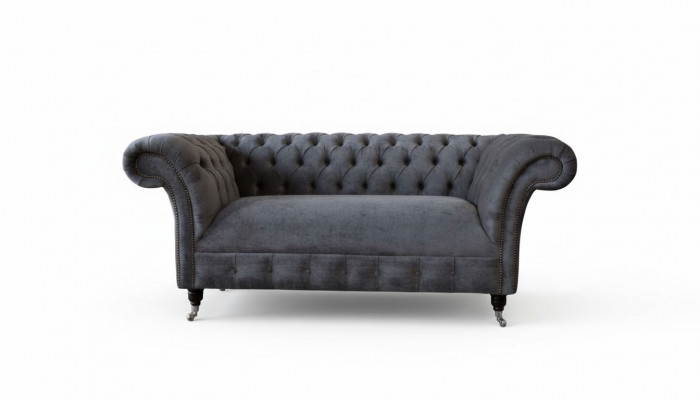 Canapé Chesterfield 2 places en tissu d'ameublement Design Luxe Canapés Textiles