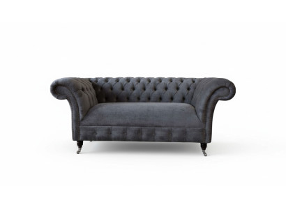 Canapé Chesterfield 2 places en tissu d'ameublement Design Luxe Canapés Textiles