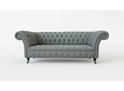 Canapé 3 places en tissu moderne de luxe gris Chesterfield Trois places nouveau