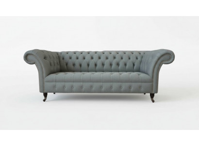 Canapé 3 places en tissu moderne de luxe gris Chesterfield Trois places nouveau