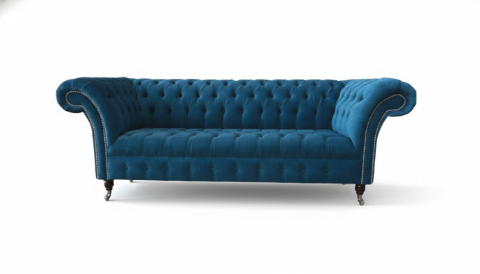 Canapé trois places, canapé en tissu Chesterfield design, canapés, canapé en textile