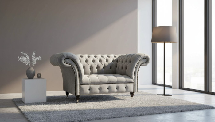 Fauteuil Chesterfield en tissu Design de salle de séjour Tapisserie Textile Design de luxe