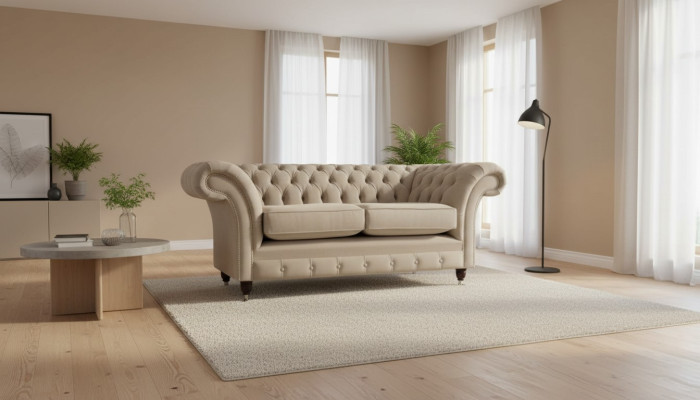 Tissu d'ameublement en textile Chesterfield Canapé Design Canapé de Luxe Tissus Canapés 2 Places