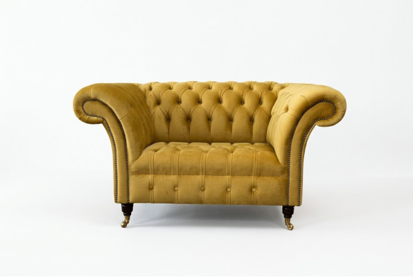 Chesterfield canapé jaune fauteuil tissu de luxe de design canapés nouveau