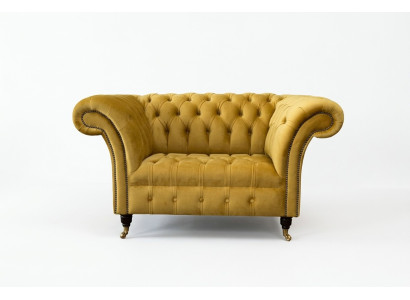 Chesterfield canapé jaune fauteuil tissu de luxe de design canapés nouveau