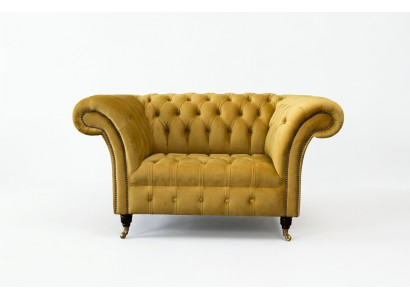 Chesterfield canapé jaune fauteuil tissu de luxe de design canapés nouveau