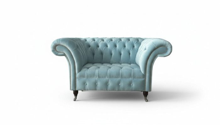 Fauteuil Chesterfield Turquoise Canapé Rembourré 1 place Design Rembourrage neuf