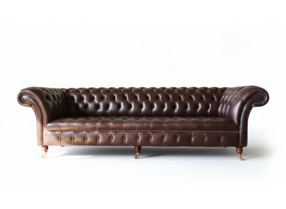 Canapé Chesterfield Canapé Tissu Siège Canapés en Cuir Marron Designer