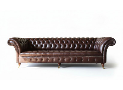 Canapé Chesterfield Canapé Tissu Siège Canapés en Cuir Marron Designer