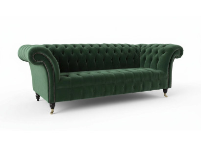 Canapé design 3 places Chesterfield rembourré en tissu pour salon