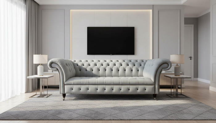 Canapé 3 places en cuir Chesterfield de luxe Canapés de designer de luxe nouvel