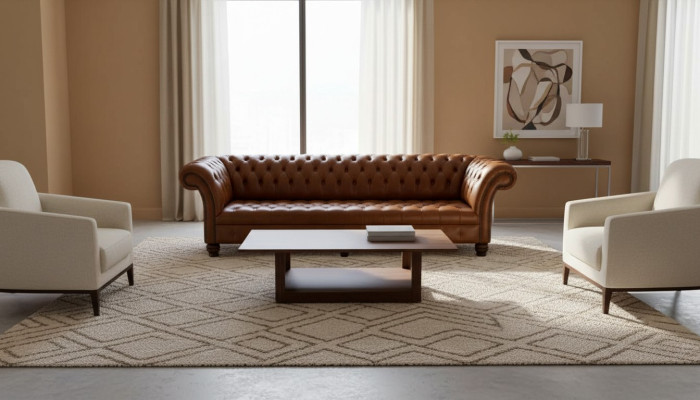 Canapé Salon Chesterfield Canapé Rembourrage Canapés 4 Places Cuir xxl grand