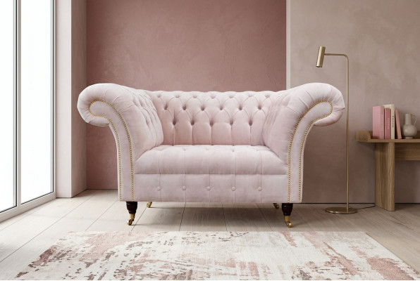 Fauteuil Rembourrage Canapé Tissu Chesterfield Canapés 1 Place Rose