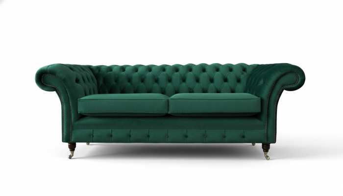 Canapé 3 places Vert Canapé Style Luxe Design de salon Chesterfield neuf