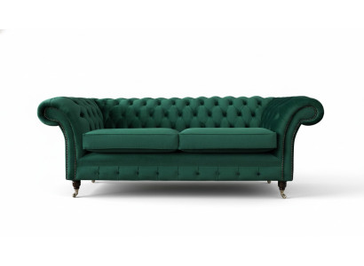 Canapé 3 places Vert Canapé Style Luxe Design de salon Chesterfield neuf