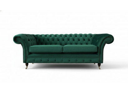 Canapé 3 places Vert Canapé Style Luxe Design de salon Chesterfield neuf