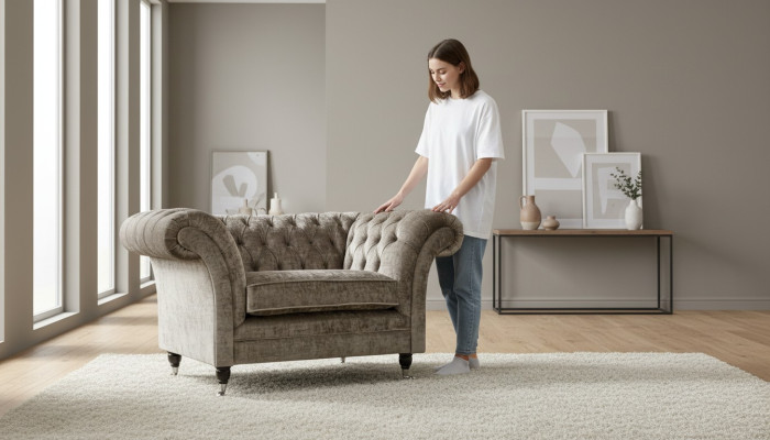 Design Fauteuil Chesterfield 1 Place Canapé Rembourrage Luxueux Sofas en Textile