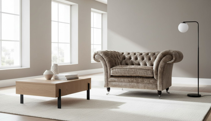 Design Fauteuil Chesterfield 1 Place Canapé Rembourrage Luxueux Sofas en Textile