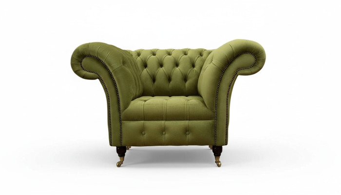 Fauteuil Chesterfield design Canapé Rembourrage Tissu de luxe Canapés une place
