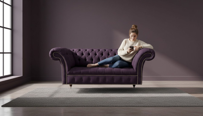 Canapé Rembourrage Canapés neufs Canapé 2 places Design Chesterfield Tissu Canapé