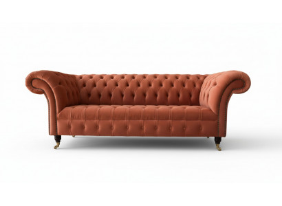 Canapé 3 places Chesterfield de luxe en tissu d'ameublement neuf