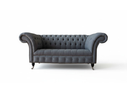 Mobilier de bureau Chesterfield en tissu pour canapé à deux places