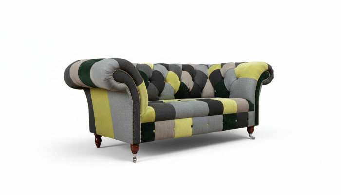 Chesterfield Canapé Revêtement 2 Places Design Textile Canapés Canapés Lounge