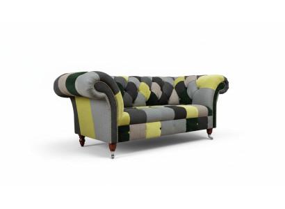 Chesterfield Canapé Revêtement 2 Places Design Textile Canapés Canapés Lounge