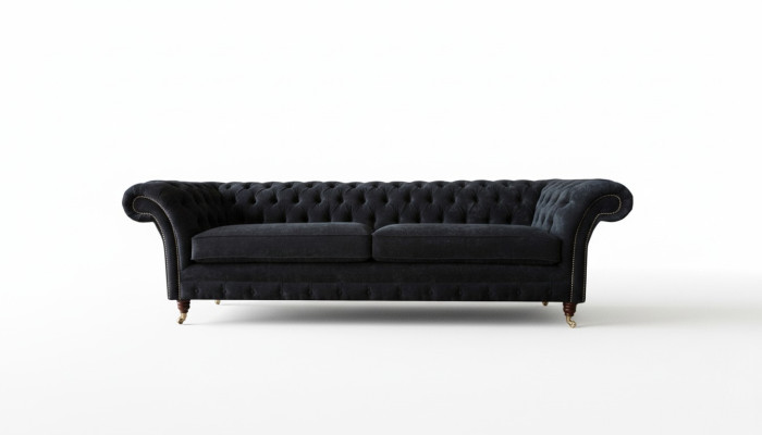 Canapé design 4 places en tissu de luxe classique Chesterfield