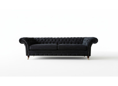 Canapé design 4 places en tissu de luxe classique Chesterfield