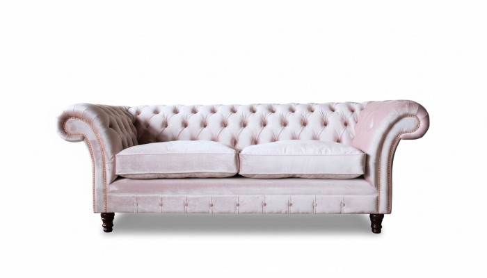 Canapé canapé 3 places Mobilier Design Chesterfield Siège Tissu Neuf