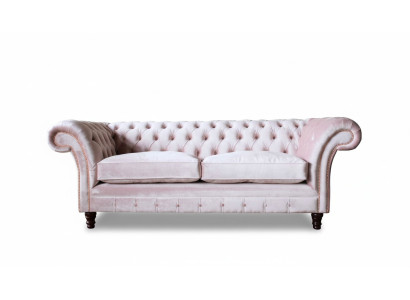 Canapé canapé 3 places Mobilier Design Chesterfield Siège Tissu Neuf