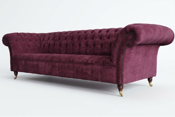Canapé Chesterfield en design Textile Canapé 3 places rembourré neuf