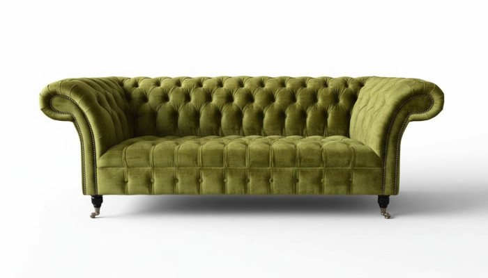 Design Chesterfield Sofa 3 Seater Green Couch Upholstery Sofas Living room Conception canapé Chesterfield 3 places Canapé vert Revêtement de canapé Salon