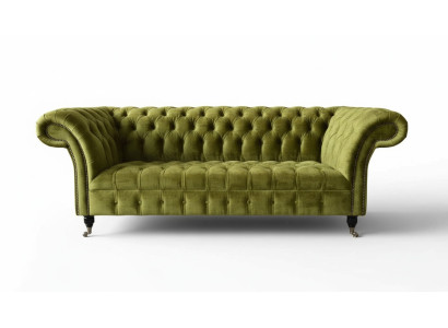 Design Chesterfield Sofa 3 Seater Green Couch Upholstery Sofas Living room Conception canapé Chesterfield 3 places Canapé vert Revêtement de canapé Salon