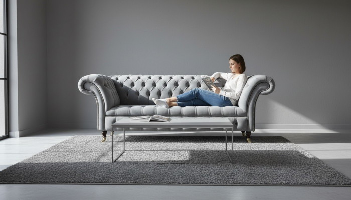 Chesterfield 3 places Canapé textile Tissu Canapés Canapés Tissus Canapé Rembourré