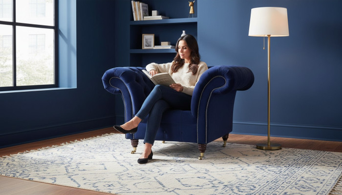 Fauteuil d'appoint en tissu Chesterfield 1 place - Modèle de tapisserie - Design moderne de luxe