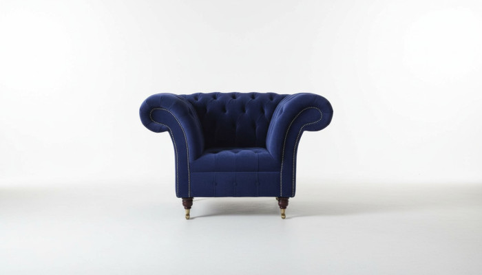 Fauteuil d'appoint en tissu Chesterfield 1 place - Modèle de tapisserie - Design moderne de luxe