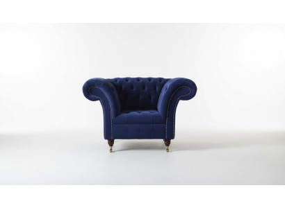 Fauteuil d'appoint en tissu Chesterfield 1 place - Modèle de tapisserie - Design moderne de luxe