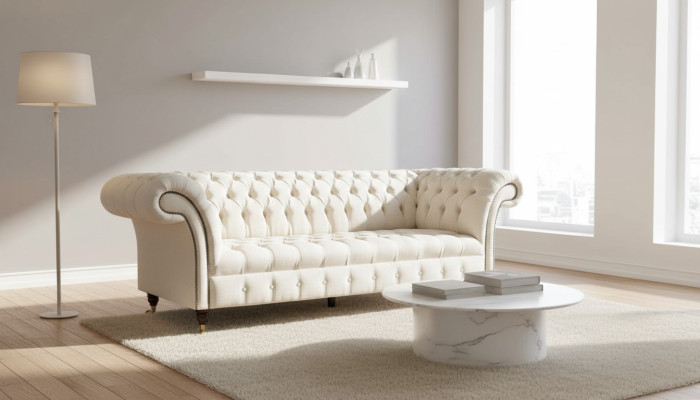 Canapé Chesterfield 3 places Designer Canapés roses Tissu Revêtement Textile