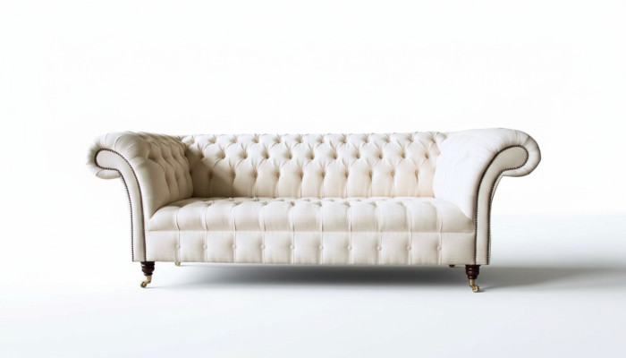 Canapé Chesterfield 3 places Designer Canapés roses Tissu Revêtement Textile