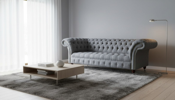Canapé design gris Trois places Canapé de luxe Canapés Tissu de meubles