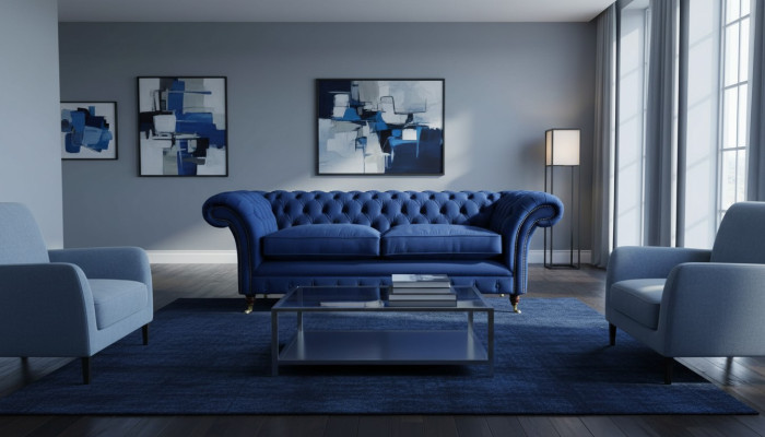 Chesterfield Canapés rembourrés Design Luxe Canapé 3 Places Textile Canapé